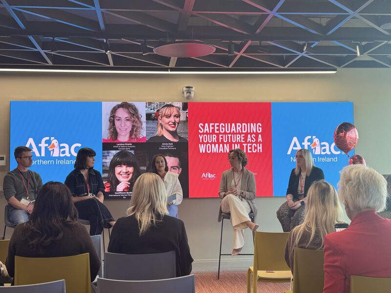 A women in tech panel at Aflac Northern Ireland