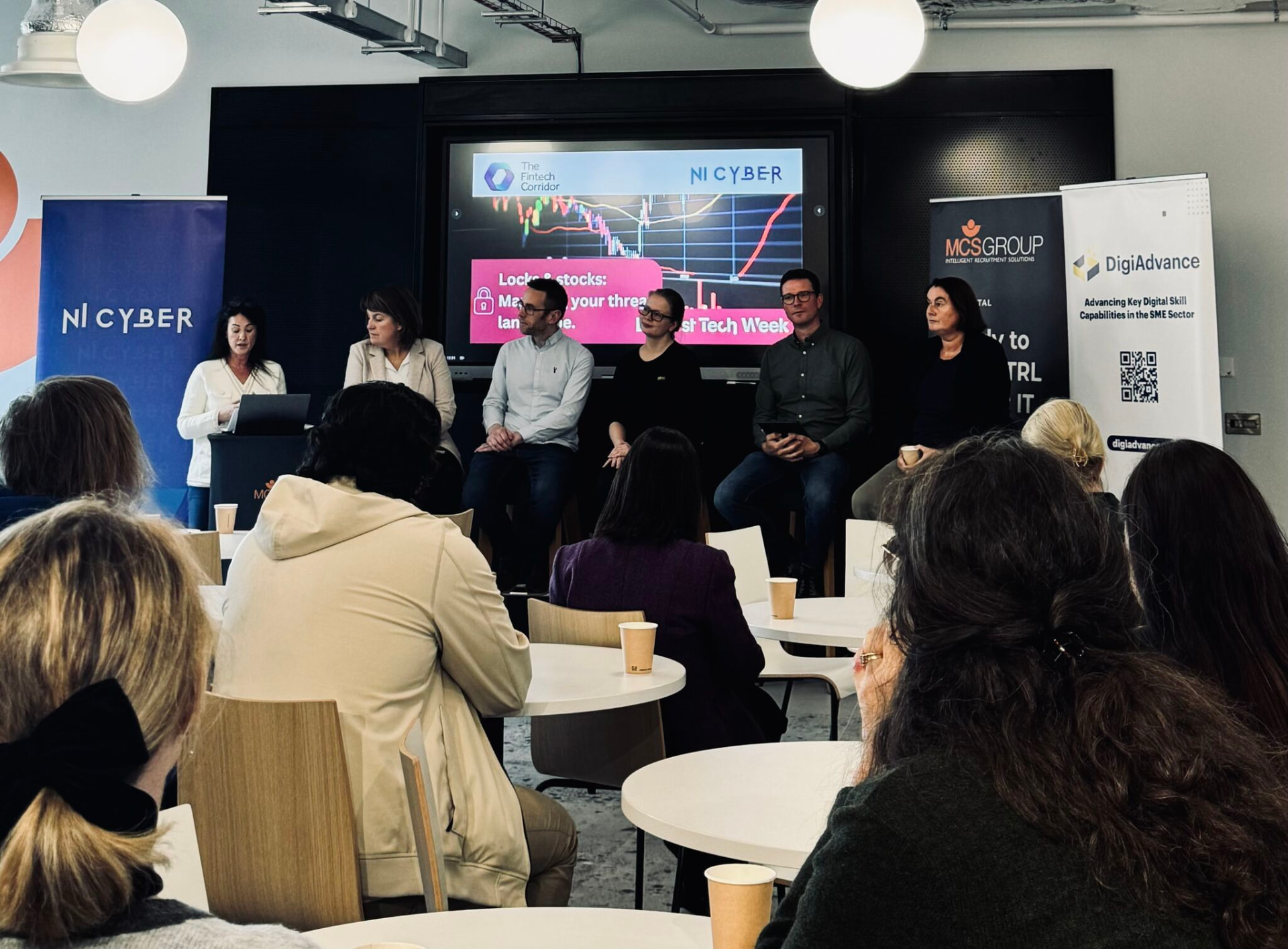 A cyber security panel hosted by NI Cyber and the Fintech Corridor