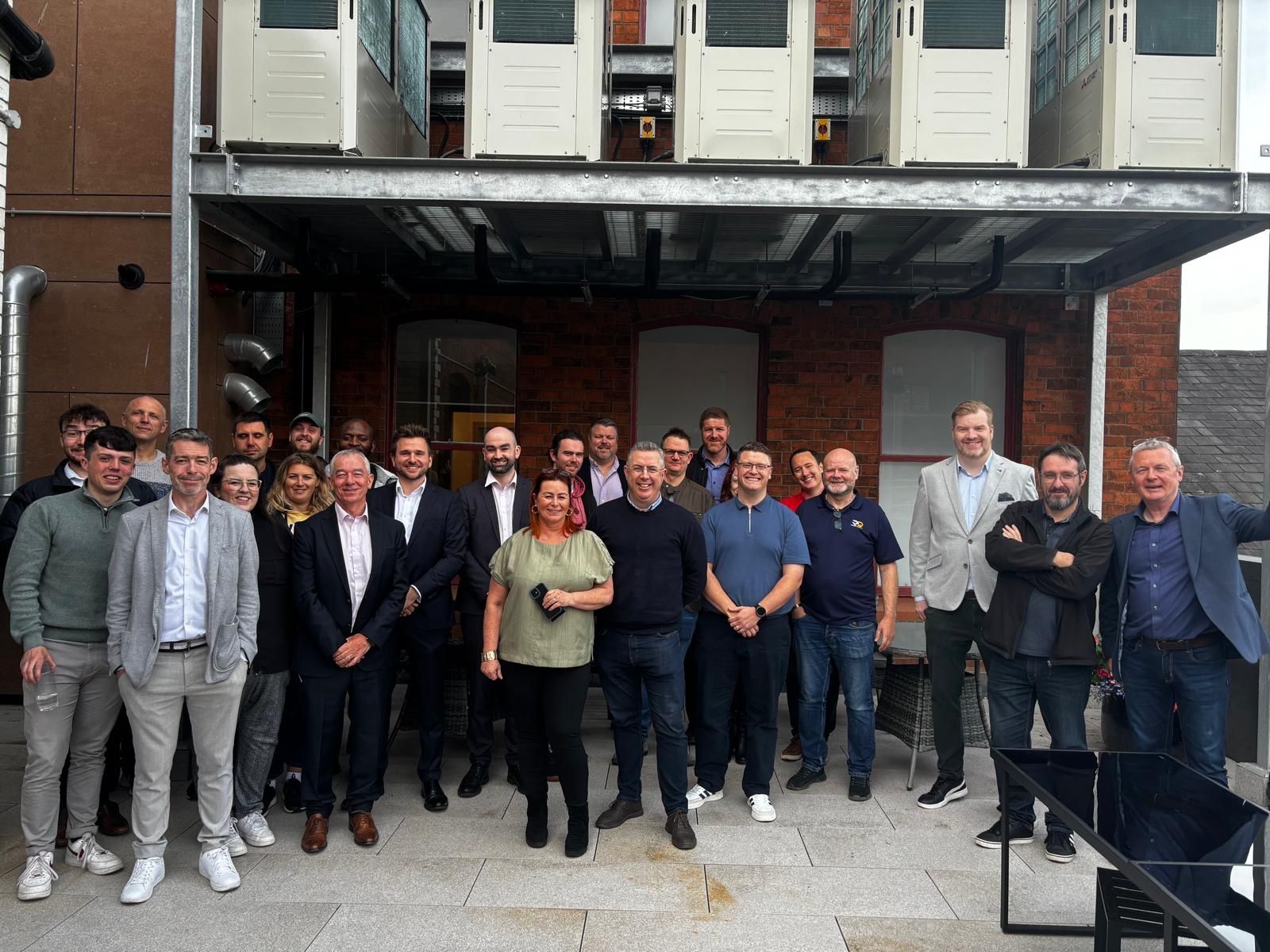 Group photo of attendees at a growth network meetup